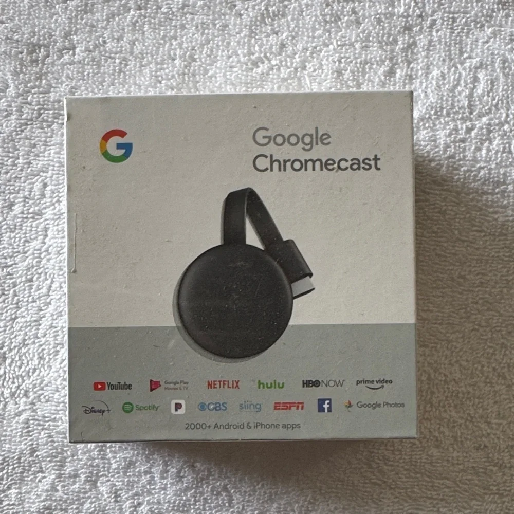 Google Chromecast in Black with Colorful Logo NWT